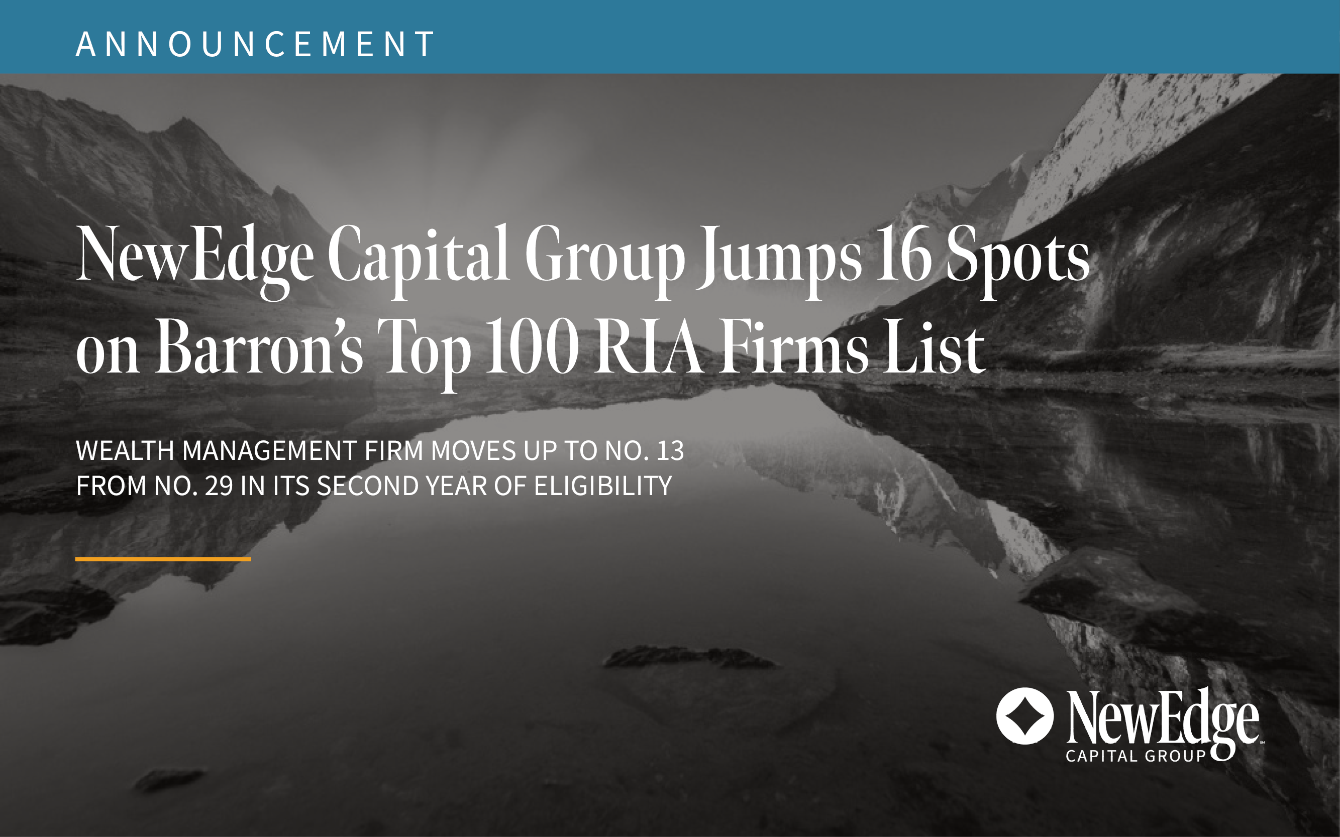 NewEdge Capital Group Jumps 16 Spots on Barron’s Top 100 RIA Firms List